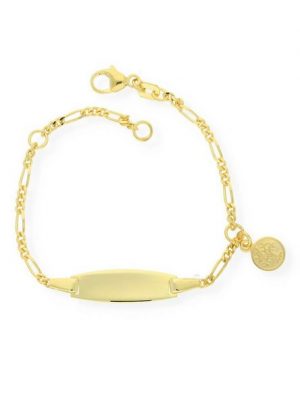 JuwelmaLux Goldarmband "Kinder-Armband Gold Lebensbaum, 14 cm" (1-tlg), Kinder-Armband mit Gravurplatte Gold 333/000, inkl. Schmuckschachtel