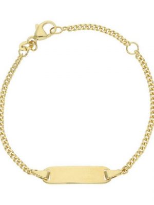 JuwelmaLux ID Armband "Identitätsarmband Gold", Identitätsarmband Gravur Plättchen, inkl. Schmuckschachtel