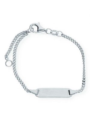 JuwelmaLux Panzerarmband "Kinder-Armband Silber Kinder Armschmuck 14 cm" (1-tlg), Kinder-Armband mit Gravurplatte Silber 925/000, inkl. Schmuckschachtel