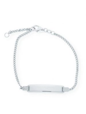 JuwelmaLux Panzerarmband "Kinder-Armband Silber Kinder Armschmuck 18 cm" (1-tlg), Kinder-Armband mit Gravurplatte Silber 925/000, inkl. Schmuckschachtel