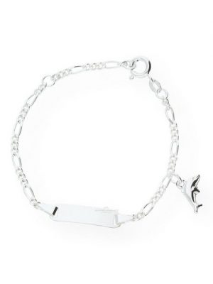 JuwelmaLux Silberarmband "Kinder-Armband Silber mit Delphinanhänger" (1-tlg), Kinder-Armband mit Gravurplatte Silber 925/000, inkl. Schmuckschachtel
