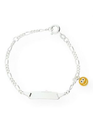 JuwelmaLux Silberarmband "Kinder-Armband Silber mit Smileyanhänger" (1-tlg), Kinder-Armband mit Gravurplatte Silber 925/000, inkl. Schmuckschachtel