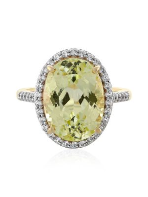 Kanariengelber Kunzit-Goldring