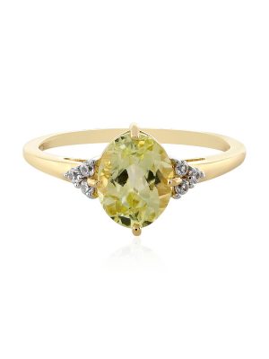 Kanariengelber Kunzit-Goldring