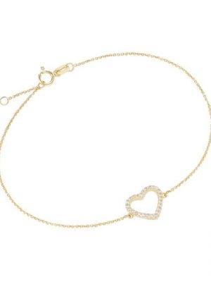Karat Armband "92013740195 Armband Damen Herz 375/- Gelb-Gold Zirkonie 19,5 cm"