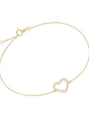 Karat Armband "92013740195 Armband Damen Herz 375/- Gelb-Gold Zirkonie 19,5 cm"