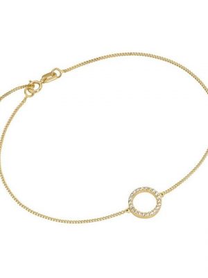 Karat Armband "92021540195 Armband Damen Panzerkette m. Mittelteil Kreis 375/- Gelb-Gold"