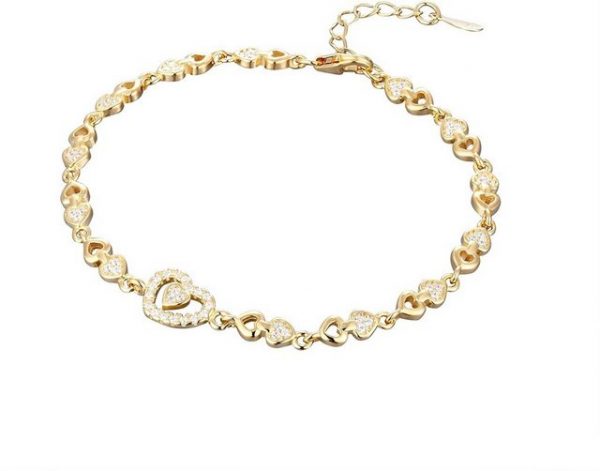 Karisma Edelstahlarmband "Karisma Damen Silber 925 Armband Herze Zirkonia Länge 17 bis 20cm - Gold"