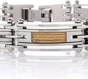 Karisma Edelstahlarmband "Karisma Edelstahl Armband Herrenarmband Männerschmuck PVD Gold und Schwarz - SB7193"