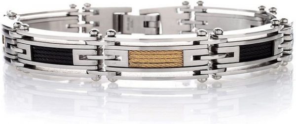 Karisma Edelstahlarmband "Karisma Edelstahl Armband Herrenarmband Männerschmuck PVD Gold und Schwarz - SB7193"