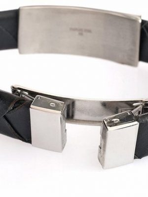 Karisma Lederarmband "Karisma Trendiges Herrenarmband - Geflochtes Leder Schwarz - Platte Matt Breite 16mm- B486.08.M"