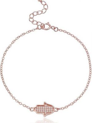 Karisma Silberarmband "Damen Silber 925 Armband Fatima Hand Zirkonia Länge bis 19cm Roségold"