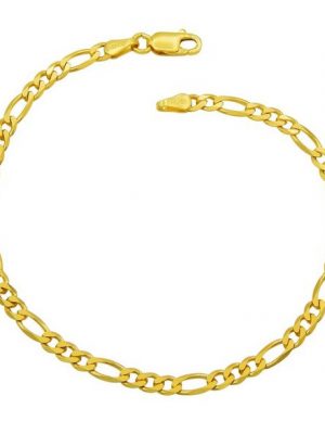 Kauf-mich-weg by Bella T Silberarmband "Figaro Armband 925 Sterling Silber vergoldet 3,5mm breit", Länge wählbar 17 - 21cm