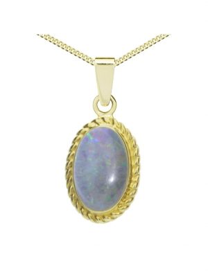 Kette mit Anhänger - Julie - Gold 333/000 - Opal-Triplette OSTSEE-SCHMUCK Gelb