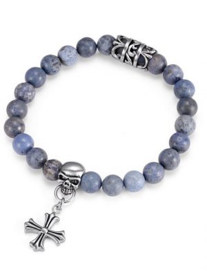 Kingka Armband ""Urban Rocks" Stein Armband Totenkopf mit Kreuz"