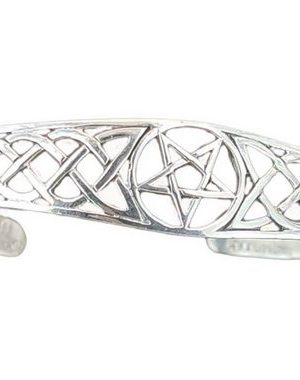 Kiss of Leather Armband "Armband Armreif 925 Sterling Silber Pentagram Abpen"