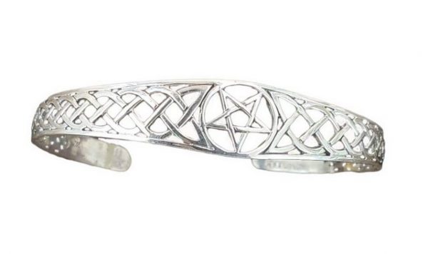 Kiss of Leather Armband "Armband Armreif 925 Sterling Silber Pentagram Abpen"