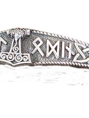Kiss of Leather Silberarmband "Armband Armreif 925 Sterling Silber Thorshammer Thorhammer Thor ABTh1"