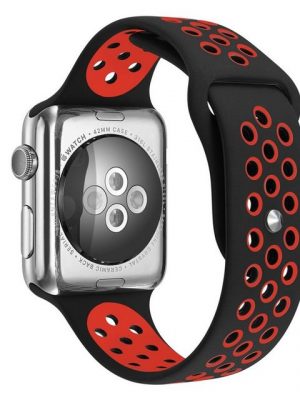 König Design Smartwatch-Armband, Apple Watch Series 1 / 2 / 3 / 4 / 5 / 102 40-38 mm Ersatz Sportarmband Schwarz