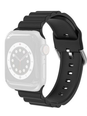 König Design Smartwatch-Armband, Apple Watch Series 1 / 2 / 3 / 4 / 5 / 102 40-38 mm Ersatz Sportarmband Schwarz