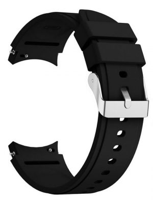 König Design Smartwatch-Armband, Smartwatch-Armband für Samsung Galaxy Watch 4 44mm Sport Ersatz Armband Silikon Schwarz