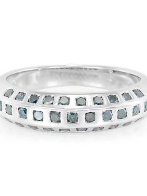 Königsblauer Diamant-Silberring