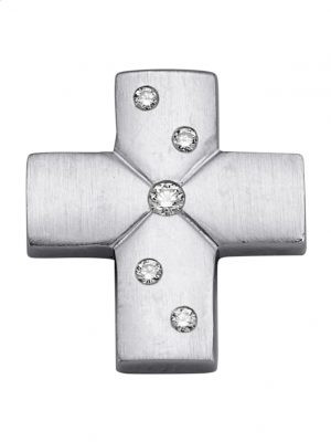 Kreuz-Anhänger mit Diamanten Diemer Platin