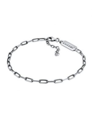 Kuzzoi Silberarmband "Herren Gliederkette Oval 925 Silber", Basic Armband