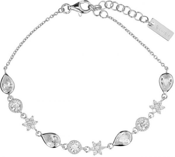 LUISIA® Silberarmband "Armband "Sterne und Tropfen" mit Zirkonia 66986 - 925 Silber Echtschmuck" (1-tlg)