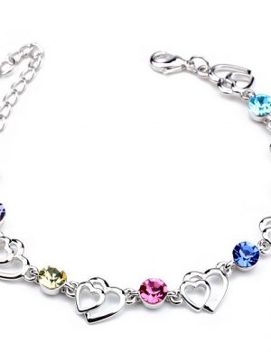 Leway Armband "Damen Armband Herz Armband blau Kristall Armband Mädchen Schmuck Geschenke, Mutter Damen Geburtstagsgeschenke"