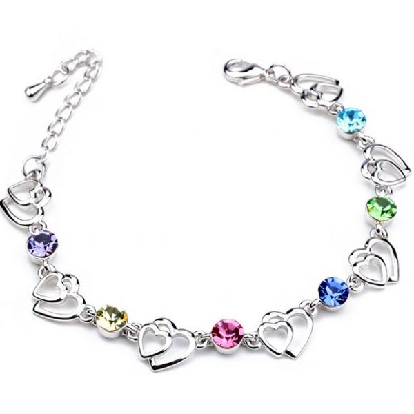 Leway Armband "Damen Armband Herz Armband blau Kristall Armband Mädchen Schmuck Geschenke, Mutter Damen Geburtstagsgeschenke"