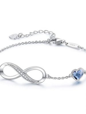 Leway Bettelarmband "Armband Damen 925 Sterling Silber Rosegold, Unendlichkeit Herz Armbänder Kristallen Verstellbar Armkette Valentinstag Muttertag Geburtstags Weihnachten Geschenk für Sie Frauen Freundin mama"