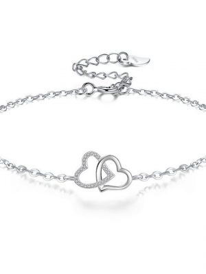 Leway Bettelarmband "Damen Armband 925 Sterling Silber Herz Armbänder Geschenk für Frauen Mädchen mit"