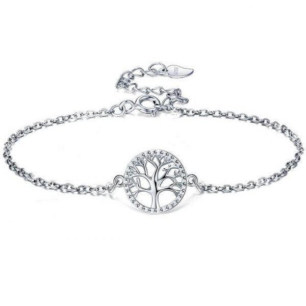 Leway Charm-Armband "Lebensbaum Armband für Damen 925 Sterling Silber mit Geschenkbox, verstellbar 16+3 cm"