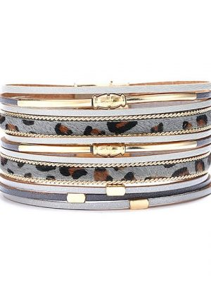 Leway Wickelarmband Set "Mehrschichtiges Lederarmband-Set, Perlen-Wickelarmband, Armband mit Handmanschetten und Magnetschnalle, Damen"