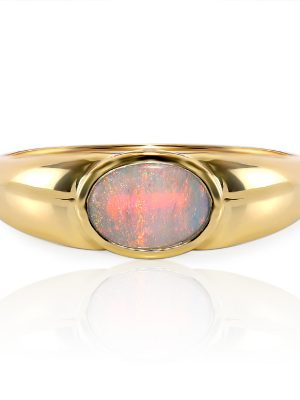 Lightning Ridge-Schwarzer Crystal-Opal-Goldring (Mark Tremonti)