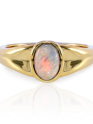 Lightning Ridge-Schwarzer Crystal-Opal-Goldring (Mark Tremonti)