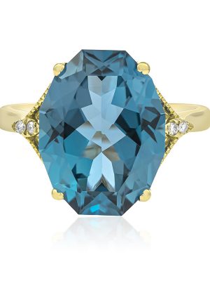 Londonblauer Topas-Goldring