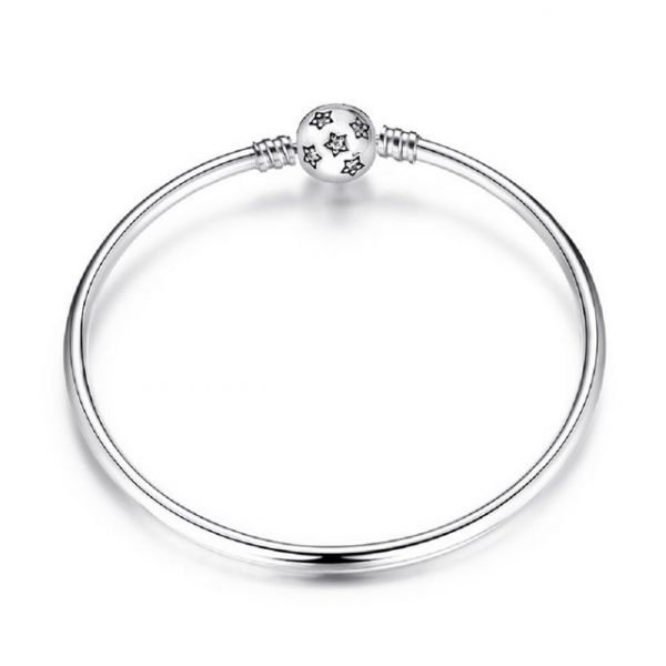 MKING Charm-Armband "Armband, S925 Sterlingsilber schlichtes Silber 3mm tragbare 4,5mm Perlen einfaches Basisarmband Armband (17cm, 19cm, 21cm)"