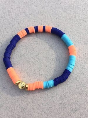 Madam ERLE Perlenarmband "Madam ERLE, Armband No1, aus Katsuki Perlen, aus kleiner Manufaktur, sommerlich blau orange türkis, "