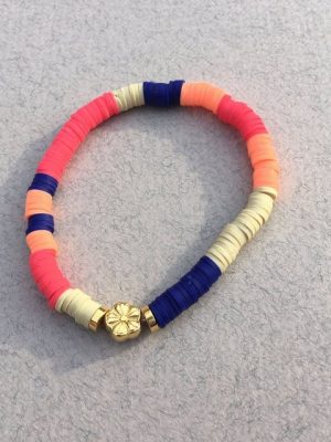 Madam ERLE Perlenarmband "Madam ERLE, Armband No3, aus Katsuki Perlen, aus kleiner Manufaktur, sommerlich blau gelb pink orange, "
