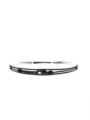 Made by Nami Armband "Karabiner Wickelarmband - All Black" (Einzelartikel)