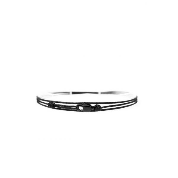 Made by Nami Armband "Karabiner Wickelarmband - All Black" (Einzelartikel)