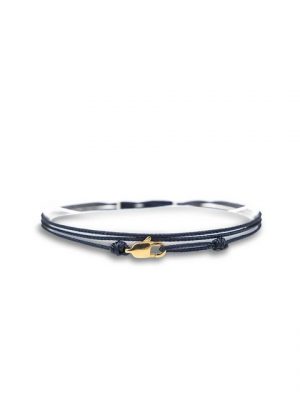 Made by Nami Armband "Karabiner Wickelarmband - Blau Gold" (Einzelartikel)