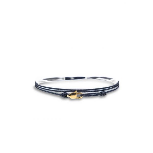 Made by Nami Armband "Karabiner Wickelarmband - Blau Gold" (Einzelartikel)