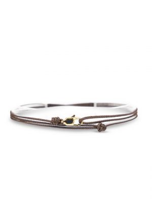 Made by Nami Armband "Karabiner Wickelarmband - Braun Gold" (Einzelartikel)