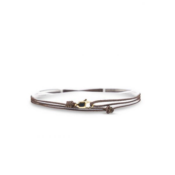Made by Nami Armband "Karabiner Wickelarmband - Braun Gold" (Einzelartikel)
