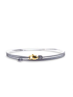 Made by Nami Armband "Karabiner Wickelarmband - Grau Gold" (Einzelartikel)