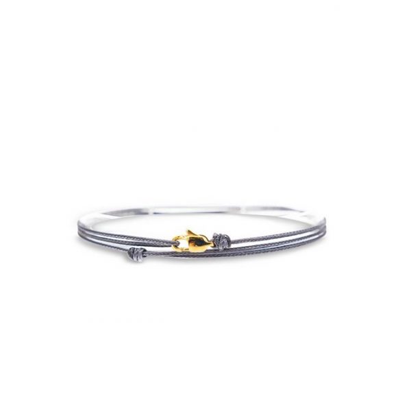 Made by Nami Armband "Karabiner Wickelarmband - Grau Gold" (Einzelartikel)