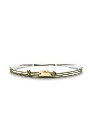 Made by Nami Armband "Karabiner Wickelarmband - Grün Gold" (Einzelartikel)